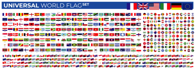 Deurstickers universal collection flag in world © Julien Eichinger