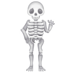 skeleton with a skull