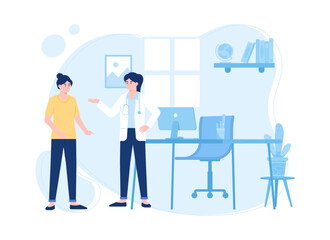 Doctor's consultation room concept flat illustration