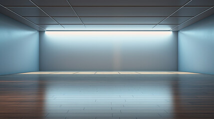 3D Empty Light Room. Generative AI