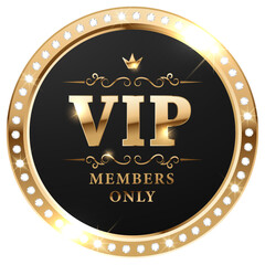 Premium VIP label with gold elements and crown - obrazy, fototapety, plakaty