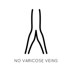 Veins vector icon. Absence of varicose veins. Proper blood circulation. Valve operation.