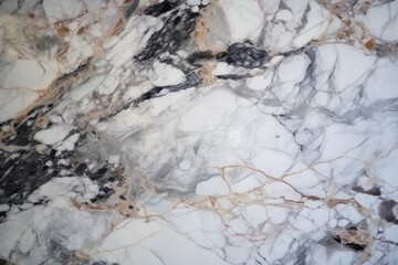 Fototapeta premium Marble granite white panorama background wall surface black pattern stone texture