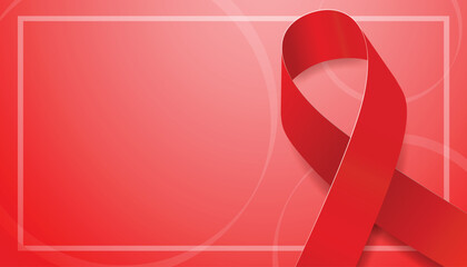 World Aids Day concept. Banner template with red ribbon awareness. Vector illustration