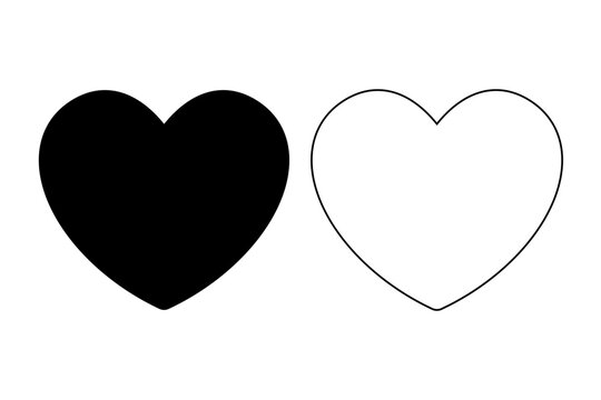 Heart cookie shape. Vector cookie cutter design. Valentine's Day heart black illustration. Die cut, laser cutting. Shape for cutting.