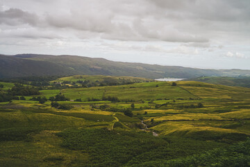 Fototapeta premium landscape with hills and clouds