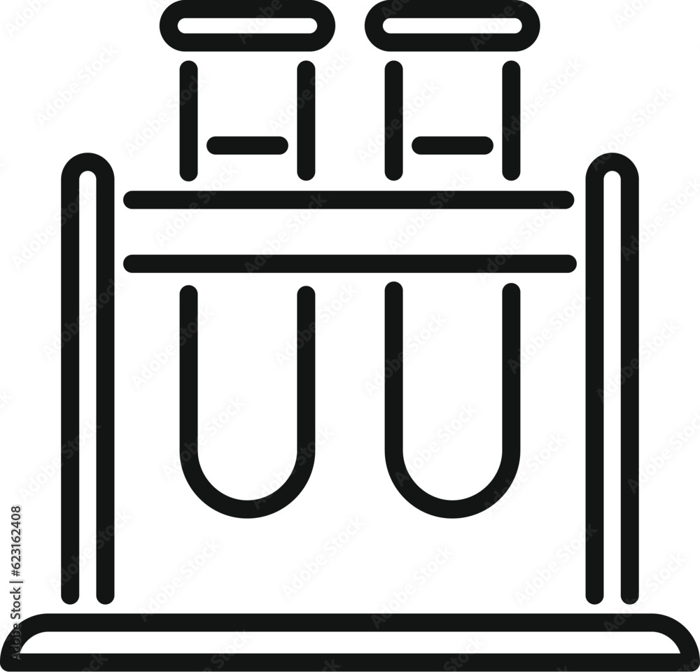 Poster test result stand icon outline vector. lab blood. data kit