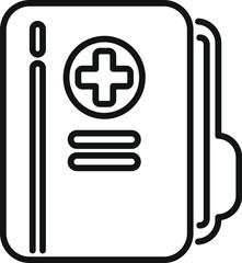 Obraz premium Medical folder icon outline vector. Test lab. Rapid clinic