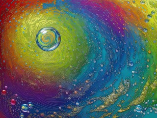 colorful magic bubble background with Generative AI.