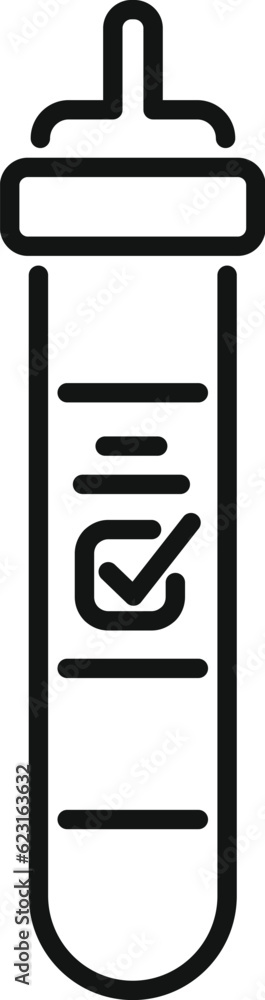 Poster lab test tube icon outline vector. sample result. digital data
