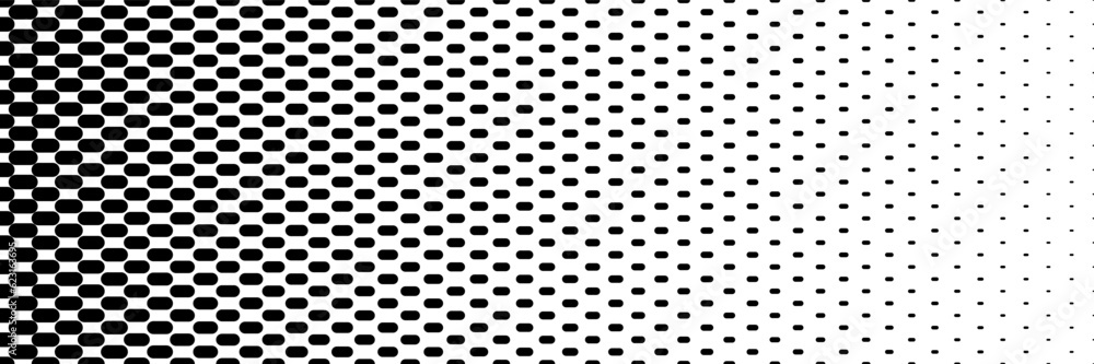 Poster horizontal halftone of black capsule design for pattern and background.