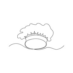 Chef and cook hat drawn by one line. Sketch. Vector illustration in minimal style.