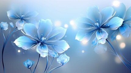 Obraz na płótnie Canvas A beautiful blue flowers on a gray background