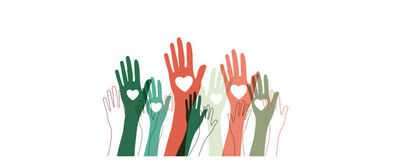 Human hands. Diverse group of people. People equity help.