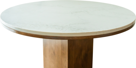 White marble stone table top isolated on white background for product display