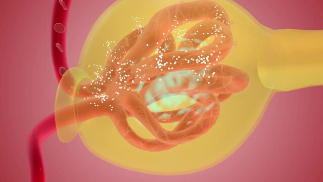 the nephrons filter blood that runs through the capillary network in the glomerulus