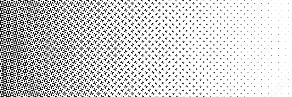 Poster horizontal black halftone of triangle design for pattern and background.