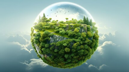 Nature conservation photo realistic illustration - Generative AI.