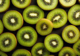 Professional photography of Pattern of Kiwis fruits. Generative