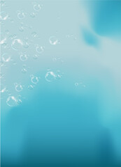 Texture water with bubbles on a blue background. Vector