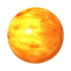 Sun isolated on transparent background cutout. High resolution.