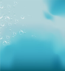Texture water with bubbles on a blue background. Vector