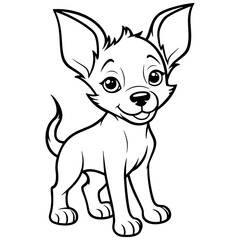 Dog Character Vector, Coloring Book Page with Dog, Coloring page outline of a cute dog, coloring page with Animal character, cartoon cute puppy coloring page for Kids, Basenji dog