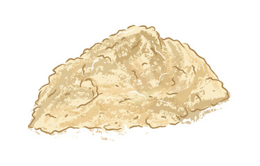 Ginger powder in ingredients illustration