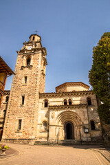 Fototapeta na wymiar Romanesque church of San Miguel Arcangel, Puente Viesgo, Cantabria, Spain