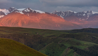 sunrise in the mountains