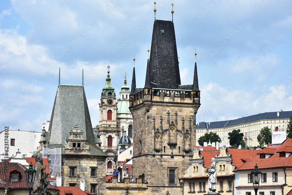 Poster panorama of prague,capital city of czech republic