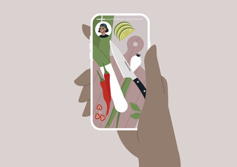 A social media short story format, a graphic recipe in a culinary blog