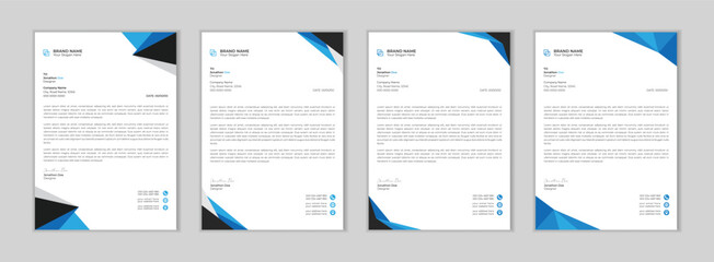 Modern Creative & Clean business style letterhead bundle. Modern and minimalist Company business
letterhead template. Clean and professional corporate company business letterhead design. Letterhead