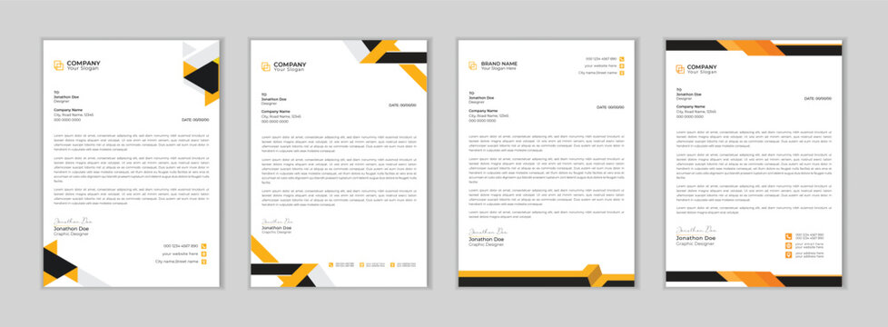 Modern Creative & Clean business style letterhead bundle. Modern and minimalist Company business
letterhead template. Clean and professional corporate company business letterhead design. Letterhead