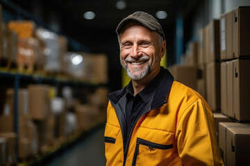 Fototapeta premium man standing in the warehouse