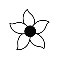 Jasmine Flower icon, Vector Stock illustration.