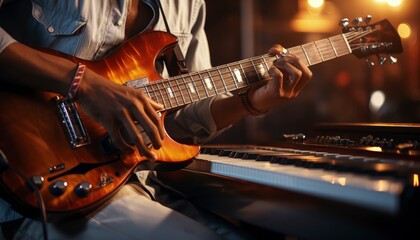 musician playing the guitar