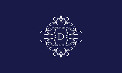 Elegant monogram design template with letter D. Vector logo illustration.