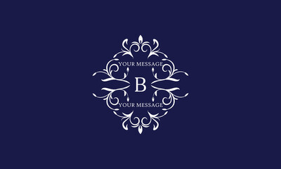 Elegant monogram design template with letter B. Vector logo illustration.