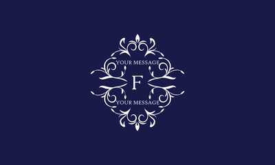 Elegant monogram design template with letter F. Vector logo illustration.