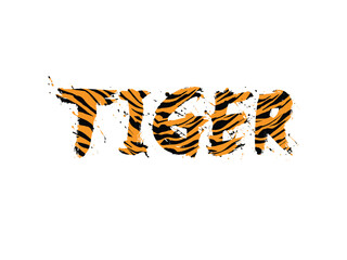 Tiger typhography with tiger texture.