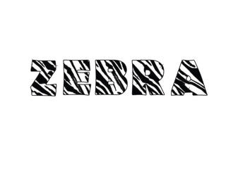 Zebra typhography with zebra texture