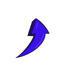 blue arrow isolated on white