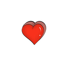 red heart isolated on white