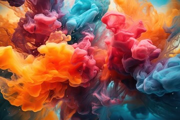 Fototapeta premium Colorful ink in water isolated on white background