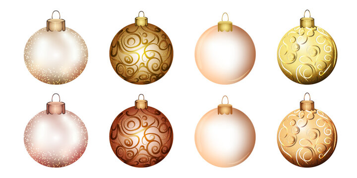 Set of Christmas balls isolated on a white background vector image