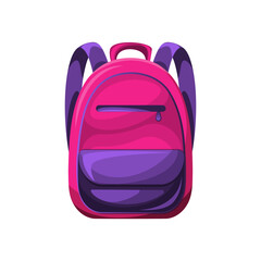 A school backpack.Back to school.Children's satchel,travel backpack.Vector illustration isolated on a white background.