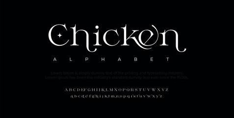 Chicken Abstract sport modern alphabet fonts. Typography technology electronic sport digital game music future creative font. vector illustration.

