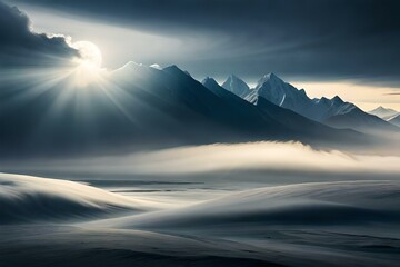 sunset in the mountains generated ai