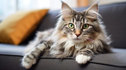 Fluffy Adorable Cat with Cute Features Generative AI